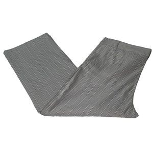 J. Jill Linen Stretch Dress Pants Womens Size 10P Wide Leg Grey Silver Stripes